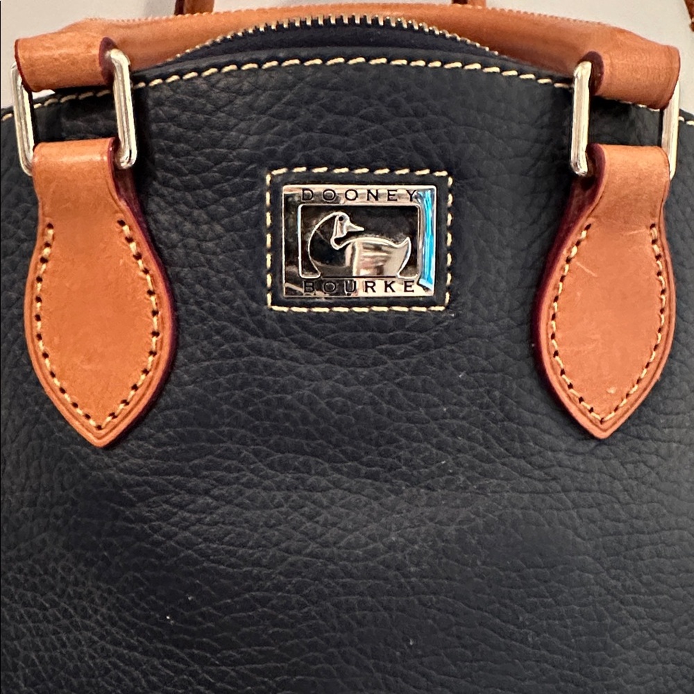 Dooney & Bourke Pebbled Leather Dillen Satchel in Navy - Picture 6 of 16